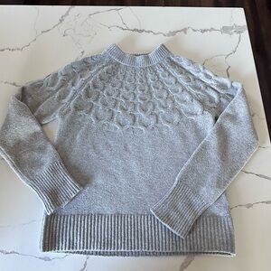 Charter Club Mock Turtleneck Partial-Cable Knit Light Gray Sweater Size M